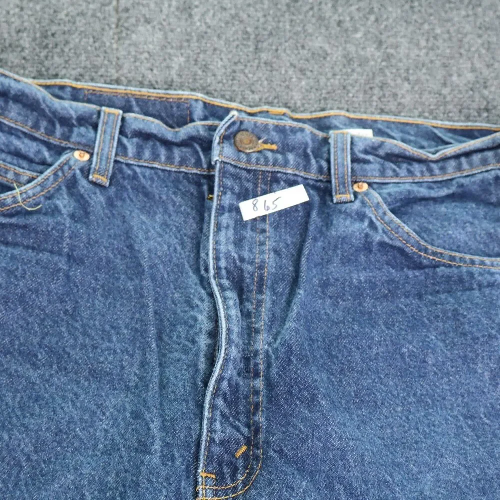 Levi's 505 Mens Jeans 38x32 Regular Fit Straight Leg Orange Tab Medium Wash 90s